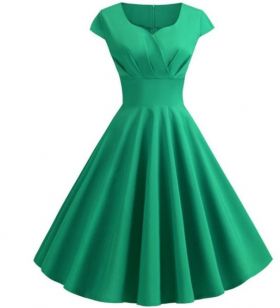 Rochie retro de dama eleganta verde L