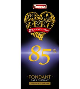 Ciocolata neagra fara zahar si gluten 85% cacao Zero, 100g, Torras