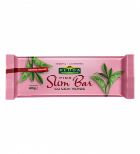 BATON SLIM BAR CU CEAI VERDE SI FRUCTE PINK 40g, Vedda