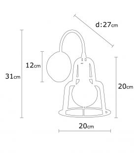 Aplica de perete, Alby, 525NOR3179, Metal, Negru/Bronz