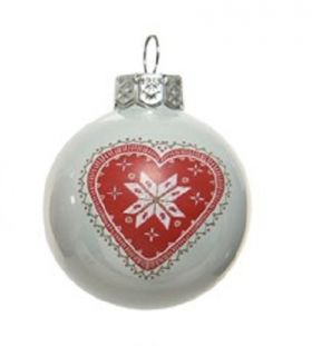 Glob decorativ - Bauble Winter White - Heart - Alb / Inima | Kaemingk