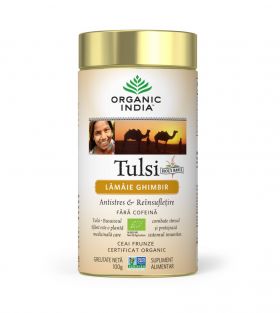 Ceai Tulsi (Busuioc Sfant) cu Lamaie si Ghimbir - 100g - Organic India