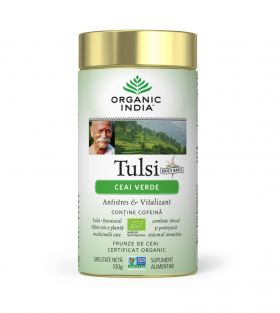 Ceai Tulsi cu Ceai Verde 100g - ORGANIC INDIA