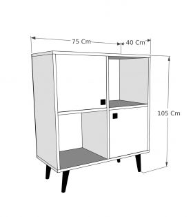 Consola, Kalune Design, Balek, 75x105x40 cm, Stejar / Alb