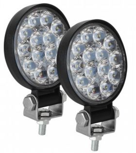 Set 2 Proiector ROTUND 14 LED 12v-24v 42w lumina alba 6000k SLIM