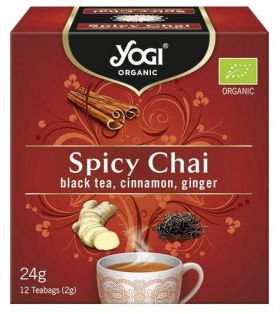 Ceai cu mirodenii, ceai negru, scortisoara, ghimbir, 12 plicuri - eco-bio 24g - Yogi Tea