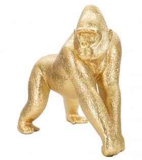 Decoratiune, Mauro Ferretti, Gorilla Side, 24.3 x 12.8 x 25 cm, polirasina, auriu