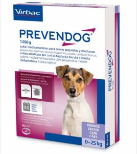 Prevendog zgarda antiparazitara pentru caini talie mica si medie 0-25 kg - 60 cm 2 bucati