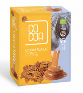 Fulgi de porumb cu ciocolata cremoasa raw, cocos, eco-bio, 200g - Cocoa