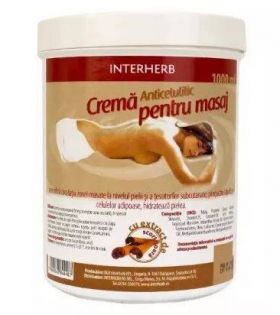 Crema Pentru Masaj Anticelulitic cu Scortisoara 1000ml - INTERHERB