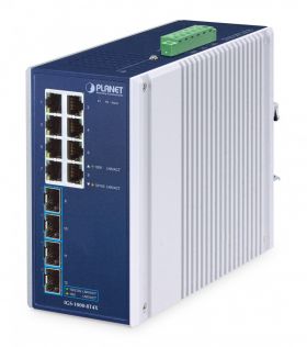 PLANET Planet IGS-1000-8T4X IP30 Industrial 8-Port 10/100/1000T + 4-Port 10G SFP+ Ethernet Switch (-40~75 degrees C, dual 9~48V DC/24V AC, supports 1G/2.5G/10G SFP transceivers) (IGS-1000-8T4X)