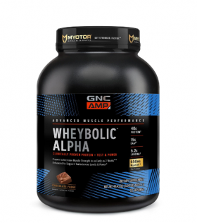 Proteina cu aroma de ciocolata AMP Wheybolic Alpha, 1401.40g, GNC