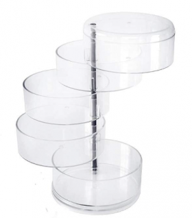 Organizator pentru bijuterii cu 5 sertare supraetajate 11.5 x 22.5 cm transparent JN 098