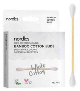 BETISOARE DIN BUMBAC SI BAMBUS 100buc, Nordics Oral Care Albastru