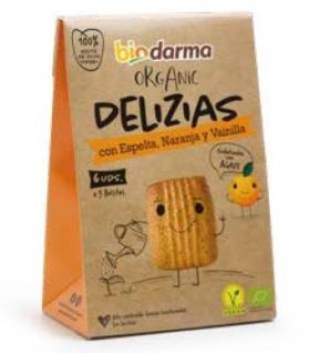 Biscuiti din spelta cu portocale si vanilie, indulciti cu agave ECO-BIO 45g Bio Darma