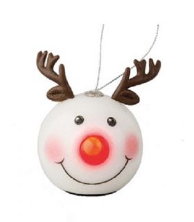 Glob decorativ - LED Bauble Foam Reindeer - LED Ren | Kaemingk