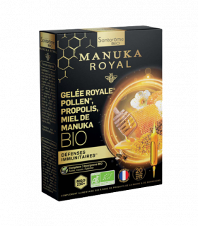 Laptisor de matca Propolis Polen Manuka Bio, 20 fiole, Santarome Bio