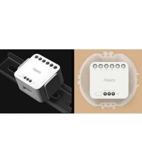 Releu 2 canale Aqara Dual Relay Module T2 cu contor de putere si functie interblocare pentru motoare