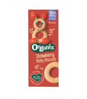 Biscuiti pentru bebelusi cu capsuni 54g 10+ ECO-BIO, Organix