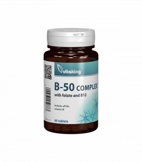Complex Mega B-50 cu folat, 60cpr - Vitaking