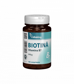 Vitamina B7 (biotina) 900 mcg, 100 comprimate, Vitaking