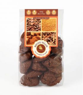 BISCUITI VEGANI CU CACAO SI MIRODENII, fara zahar – 130g - Hiper Ambrozia