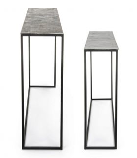 Set 2 console Tahir, Bizzotto, 100 x 29 x 82 cm, aluminiu/otel