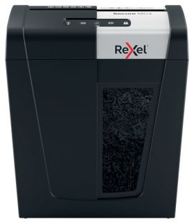 Distrugator Documente Manual Rexel Secure Mc4, P5, Micro-cut, 4 Coli, 14l, Negru-argintiu