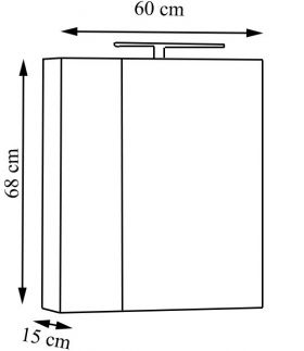 Oglinda baie cu dulap Celine - 60 cm