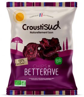 Chipsuri bio din sfecla rosie fara sare, 70g, Croustisud