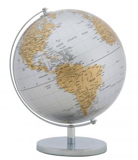 Decoratiune luminoasa Globe Silver, Mauro Ferretti, Ø25x34 cm, argintiu