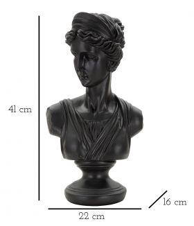 Decoratiune, Mauro Ferretti, Roman Woman, 22 x 16 x 41 cm, polirasina, negru