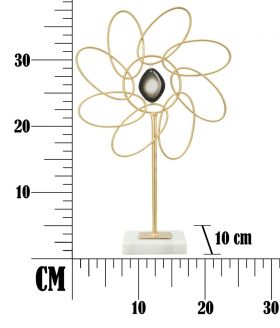 Decoratiune, Glam Daisy, Mauro Ferretti, 24x37.5 cm, fier, auriu