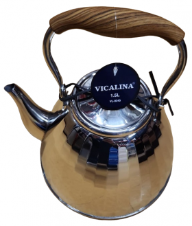 Ibric Ceai VL-9345 Vicalina ARGINTIU 1.5L cu Maner Lemn