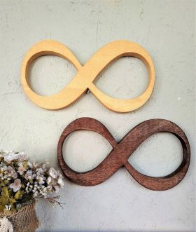 Decoratiune de perete, Infinity, 36x1.8x20 cm, Placaj , Maro