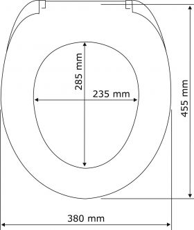 Capac de toaleta cu sistem automat de coborare, Wenko, Astera, 38 x 45 cm, duroplast, alb/gri