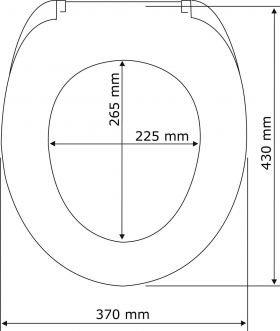 Capac de toaleta cu sistem automat de coborare, Wenko, Bellevue, 37 x 43 cm, mdf, gri