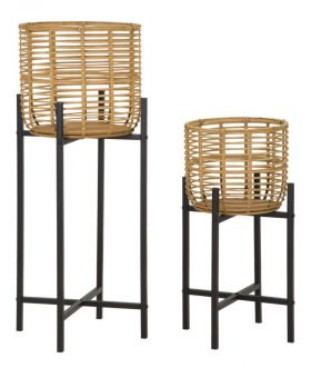 Mauro Ferretti Set Suport De Flori Rattan Cm Ø 38X90-33X60