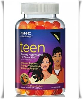 GNC MILESTONES TEEN MULTIVITAMINE JELEURI PENTRU ADOLESCENTI 12-17 ANI 120 JELEURI