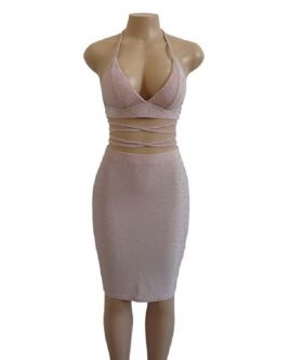 Rochie bodycon sexy roz deschis M