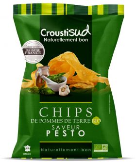 Chipsuri bio din cartofi cu pesto, 100g, Croustisud