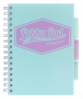 Caiet A5 cu spirala - Project Book Pastel - Dictando - Teal | Pukka Pad