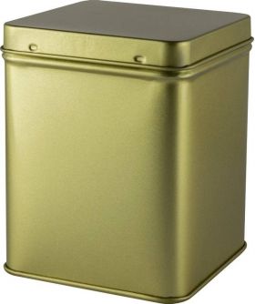 Cutie din metal cu capac, patrata, 100 g, pentru ceai Gold Star