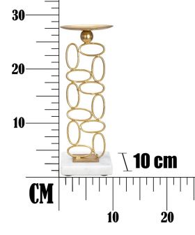 Suport pentru lumanare Bubbles, Mauro Ferretti, Ø 10x27 cm, fier, auriu