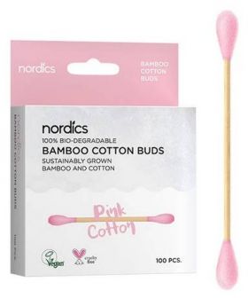 BETISOARE DIN BUMBAC SI BAMBUS 100buc, Nordics Oral Care Albastru