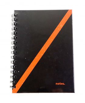 Carnet - Notes - Negru cu Dunga Portocalie | Mink