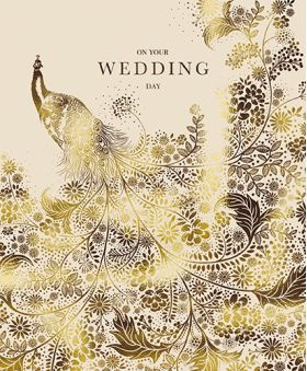 Felicitare - Gold Foil Peacock | Great British Card Company