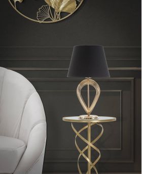 Lampa de masa Maxt, Mauro Ferretti, 32.5x53.5 cm, fier, auriu/negru