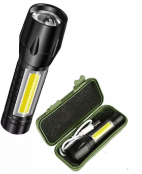 Lanterna de mana T6 in cutie verde T630 cu led COB Lateral