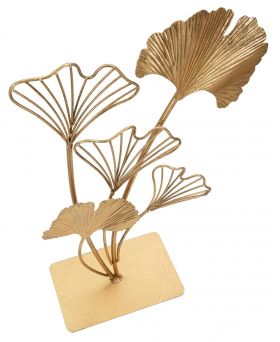 Decoratiune Leaf, Mauro Ferretti, 26x11.5x44.5 cm, fier, auriu